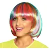 Image de perruque coupe cheveux carré mèches colorées femme - boland 85701