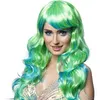 Image de perruque sirène chevelure longue bleu vert femme - boland 85742