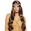 Image de perruque hippie bandeau marron femme - boland 85825