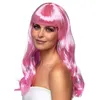Image de perruque rose clair cheveux long - boland 85864