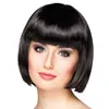 Image de perruque coupe cheveux carré frange noir femme - boland 85881