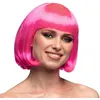 Image de perruque coupe cheveux carré frange rose vif femme - boland 85890