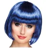 Image de perruque coupe cheveux carré frange bleu femme - boland 85896