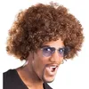 Image de perruque afro groove cheveux bouclés brun adulte - boland 86014