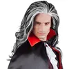 Image de perruque vampire cheveux long mèches blanc homme - boland 86083