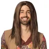 Image de perruque john lennon cheveux long châtain homme - boland 86369