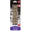Image de Sakura, Stylo, Pigma Micron fineliner set 3 stylos, 0.25 mm + 0.45 mm + 1 Pigma Brush for free, black (3x)