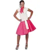 Image de Jupe Rock'N Roll Rose Pois Verts Taille : Unique