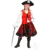 Image de déguisement de pirate rouge & noir fille taille 140cm