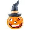 Image de photophore citrouille sorcière 12x8cm orange - générique 94092