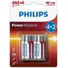 Image de Philips Power Alkaline (6) LR03P6BP/10 (6 pcs, AAA), Batteries + piles
