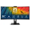Image de Philips 34B1U5600CH - 5000 Series - écran LED - incurvé - 34" - 3440 x 1440 WQHD @ 120 Hz - VA - 350 cd/m² - 3000:1 - 4 ms - HDMI, DisplayPort, USB-C - haut-parleurs - noir texturé