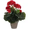 Image de Mica Decorations, Plantes artificielles, Géranium artificiel Rouge en pot gris