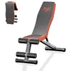 Image de Banc de Musculation BIGZZIA, Banc d'entraînement incliné Pliable Multifonction, dossier réglable en 7 positions, Avec cordon de serrage