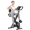 Image de Vélo d'appartement pliant BIGZZIA, Roue d'inertie de 2,5 kg, 16 niveaux de résistance réglable, avec dossier et cordon de serrage