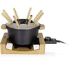 Image de Fondue 800w 8 fourchettes bamboo et fonte d'alu noire Princess 173025-01-001