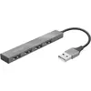 Image de Trust Halyx Mini USB 2.0 (USB-A, 4 ports), Station d’accueil + hub USB, Argent
