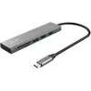 Image de Trust Hub Halyx 3 x USB 3.2 Gen 1 (USB-C, 3 ports), Station d'accueil + hub USB, Argent