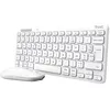 Image de Trust Lyra - Ensemble clavier et souris - multi-appareil - compact - sans fil - USB, Bluetooth - AZERTY - Français - blanc
