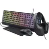 Image de Trust PACK GAMING 4 EN 1 GXT 792 QUADROX NOIR (FR, Filaire), Clavier, Noir
