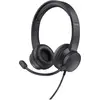 Image de Trust Casque USB HS-201 On-Ear noir (Filaire, USB-A), Casque micro de bureau, Noir
