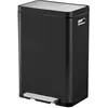 Image de EKO Système de tri des déchets X-Cube Poubelle à pédale noire 2 x 20 L en inox brossé avec, Poubelle, Noir