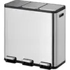 Image de EKO Système de tri des déchets Essential splitted Poubelle à pédale 3 x 15 L en acier inoxydable, Poubelle, Argent
