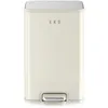 Image de Poubelle à Pédale Marina 50 Litres. Blanc Crème.