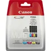 Image de Canon CLI-551 C/M/Y/BK Photo Value Pack - Pack de 4 - 7 ml - noir, jaune, cyan, magenta - original - coque avec sécurité - réservoir d'encre/kit papiers - pour PIXMA iP8750, iX6850, MG5550, MG5650, MG5655, MG6450, MG6650, MG7150, MG7550, MX725, MX925