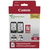 Image de Pack de 2 cartouches d'encre + pack papiers photo - CANON - PG-545XL Noir + CL-546XL Couleur - Haut rendement