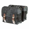 Image de Sacoche arriere velo double basil boheme 35l noir-creme fixation scratchs sur porte bagage (37x15x37cm)