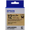 Image de Epson, Ruban d'étiquetage, Cassette D'étiquettes Lk-4kbk (1.20 cm, Noir, Or)