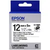 Image de Epson, Ruban d'étiquetage, Cassette D'étiquettes Lk-4wbq (1.20 cm, Blanc, Noir)