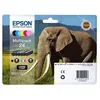 Image de EPSON Multipack 24 - Eléphant - Noir, jaune, cyan, magenta, magenta clair, cyan clair (C13T24284011)