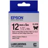 Image de Epson, Ruban d'étiquetage, Cassette D'étiquettes Lk-4pbk (1.20 cm, Noir, Noir, Pink, Rose)