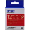 Image de Epson, Ruban d'étiquetage, Cassette D'étiquettes Lk-4rkk (1.20 cm, Or, Rouge)