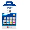 Image de Epson 101 Multipack - Pack de 4 - noir, jaune, cyan, magenta - original - réservoir d'encre - pour Epson L4260, L4266, L6190, L6260, L6270, L6276, L6290; EcoTank L14150, L4260, L6270, L6290