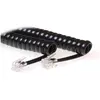 Image de ACT Câble téléphonique noir de 1,5 mètre avec connecteurs RJ10 RJ10-RJ10 COILED BLACK 1.50M, Téléphone : accessoires