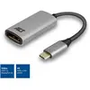 Image de ACT AC7030 USB-C vers DisplayPort femelle (DP, 15 cm), Adaptateur données + vidéo, Argent, Noir