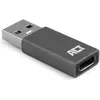 Image de ACT USB A   USB C adapter (USB-C, 7 cm), Adaptateur données + vidéo, Noir, Gris
