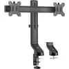 Image de ACT Support de bureau pour écran avec barre transversale, 2 écrans jusqu'à 27 pouces, avec vis à molette (Tables, 27", 7 kg), Support de moniteur, Noir