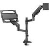 Image de ACT Bras simple pour écran et ordinateur portable Office premium, avec vérin à gaz, monté sur pied (Tables, 49", 20 kg), Support de moniteur, Noir