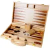 Image de Longfield Backgammon 15" en bois marqueté avec des coupelles en bois, 39 x 28 x 5,5 cm (Allemand, 2 - 6 Joueur)