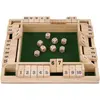 Image de Longfield Shut the Box (4 joueurs) 29 x 29 x 3,5 cm - bois d'hévéa (Allemand, 2 - 4 Joueur)