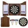 Image de Cabinet Armoire de fléchettes en Bois - Marron : Cible Official compétition en sisal + 2 Lots de fléchettes 18 GR, tableaux de scores et feutre inclus