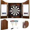 Image de Cabinet Armoire de fléchettes en Bois avec Cible Official compétition en sisal + 2 Lots de fléchettes 18 GR, craies et Eponge vert