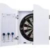 Image de Longfield Darts Armoire blanche avec cible en sisal 065004C, fléchettes comprises