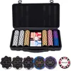 Image de Longfield Set de poker dans une mallette noire comprenant 300 jetons avec leur valeur imprimée (14 grammes)