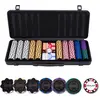Image de Longfield Set de poker dans une mallette noire comprenant 500 jetons sans valeur imprimée (14 grammes)