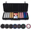 Image de Longfield Set de poker dans une mallette noire contenant 500 jetons avec leur valeur imprimée (14 grammes)